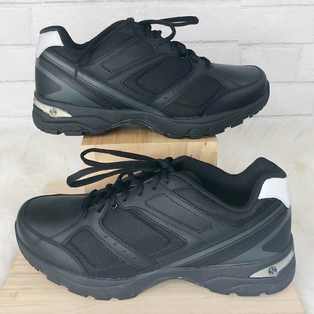 George Foreman Spiro Footworks Leather Black‎ Sneaker Men's Size 11 Wide NWT